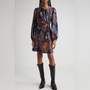 NWOT Sparkle Flowers Long Sleeve Mini Dress Sz Small